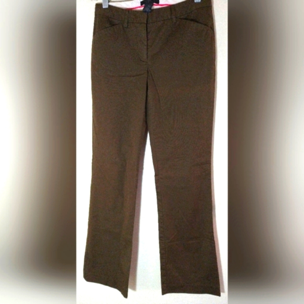 THE LIMITED MISSES TEENS SIZE 0 REGULAR PANTS STRETCH DEEP OLIVE GREEN NWOT.